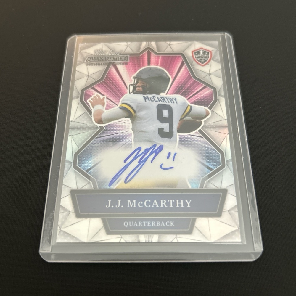 J.J. McCarthy Autographed Football Card - University of Michigan Wolverines